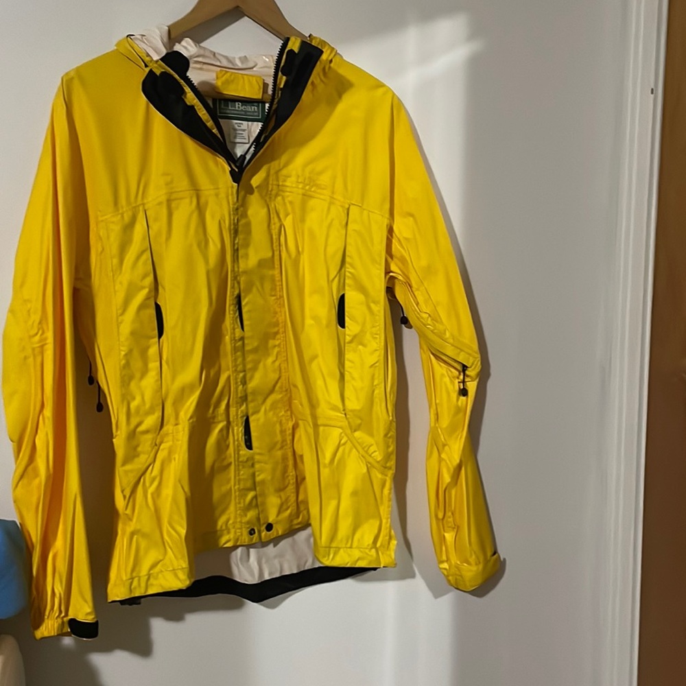 LL Bean mens yellow wind breaker jacket